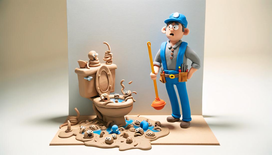 plumber ready to plunge toilet